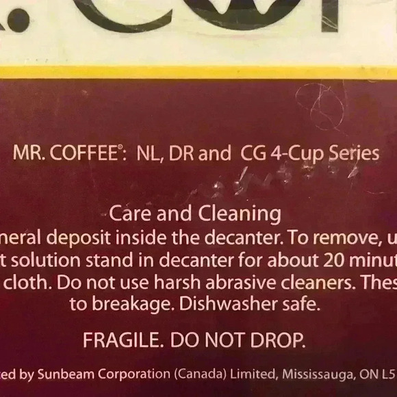 Mr. Coffee Glass Replacement Decanter Carafe, NL, DR, CG 4-Cup Series - Picture 5 of 6